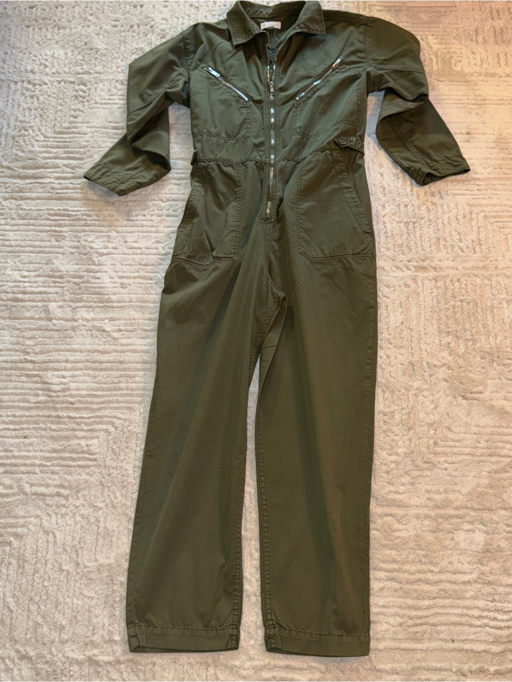 Topshop Olive Green Utility Jumpsuit